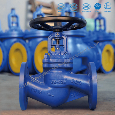EN 13709 DN15 - DN400 Bellow Globe Valve ก้านไม่หมุนเพิ่มขึ้น