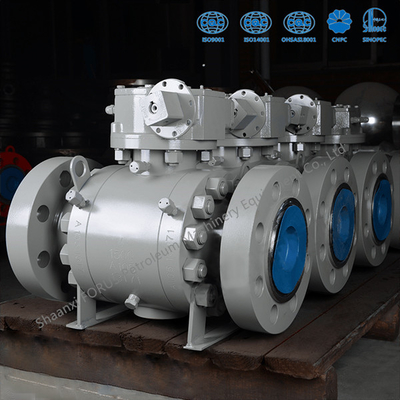 บอลวาล์ว Trunnion ปลอมแปลง กลไกการปิดการปิดผนึกสูงและการทำงานด้วยแรงบิดต่ำ