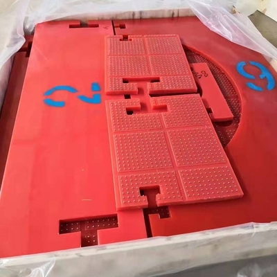 สีแดง Anti Skid Mat ZP ประเภท Rotary Atble 30mm พลาสติกไม่สลิด Mat สําหรับเครื่องเจาะ