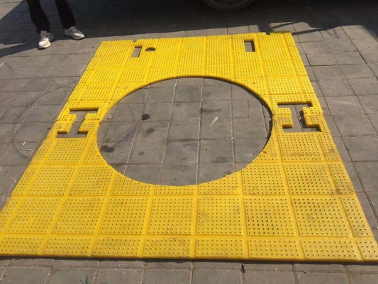 27 1/2 นิ้ว Anti Slip Mat โต๊ะหมุนสีเหลือง 2100MM*1600MM Mat สําหรับเครื่องเจาะ